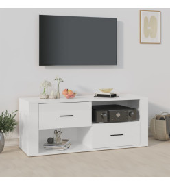 Meuble TV Blanc brillant 100x35x40 cm Bois d'ingénierie