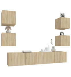 Ensemble de meubles TV 6 pcs Chêne sonoma Bois d'ingénierie