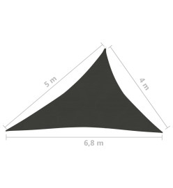 Voile d'ombrage 160 g/m² Noir 4x5x6,8 m PEHD