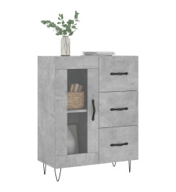 Buffet gris béton 69,5x34x90 cm bois d'ingénierie