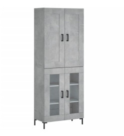 Buffet haut Gris béton 69,5x34x180 cm Bois d'ingénierie
