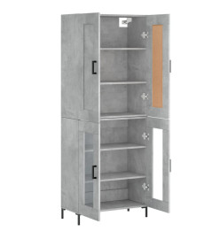 Buffet haut Gris béton 69,5x34x180 cm Bois d'ingénierie