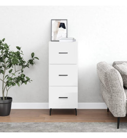 Buffet Blanc brillant 34,5x34x90 cm Bois d'ingénierie
