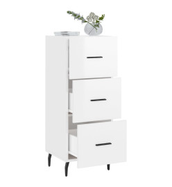 Buffet Blanc brillant 34,5x34x90 cm Bois d'ingénierie