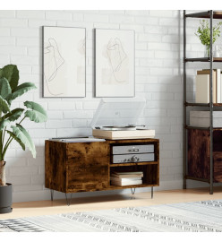 Armoire à disques chêne fumé 85x38x48 cm bois d'ingénierie