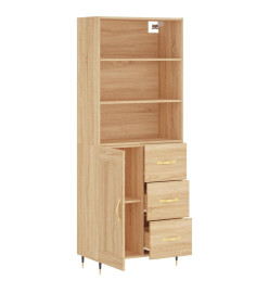 Buffet haut Chêne sonoma 69,5x34x180 cm Bois d'ingénierie