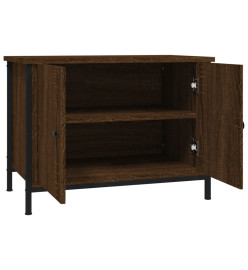 Meuble TV avec portes chêne marron 60x35x45cm bois d'ingénierie