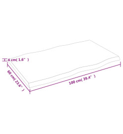 Dessus de table bois chêne massif non traité bordure assortie