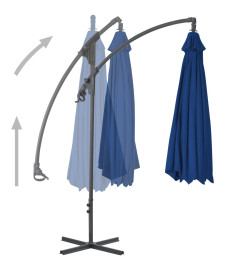 Parasol déporté avec mât en acier 300 cm Bleu azuré