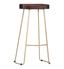 Tabourets de bar Gavin lot de 2 bois de manguier massif