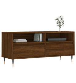 Meuble TV chêne marron 100x34,5x44,5 cm bois d'ingénierie