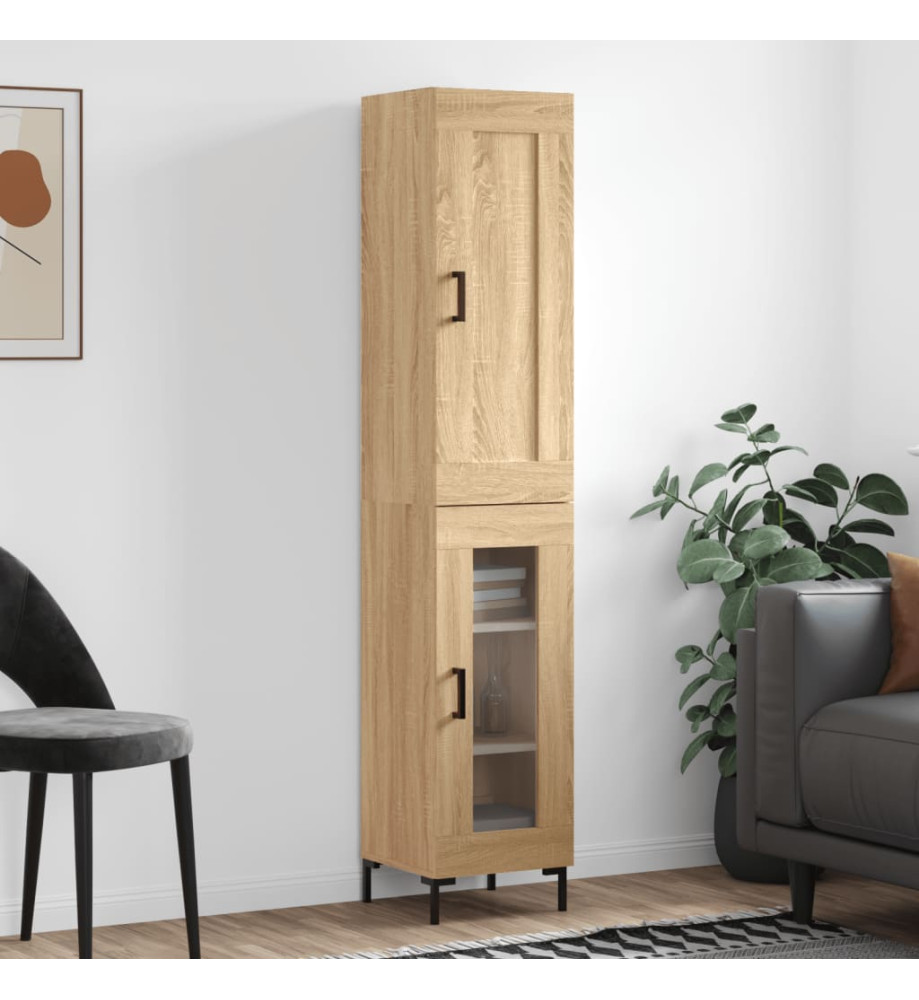 Buffet haut Chêne sonoma 34,5x34x180 cm Bois d'ingénierie Buffet haut Chêne sonoma 34,5x34x180 cm Bois d'ingénierie