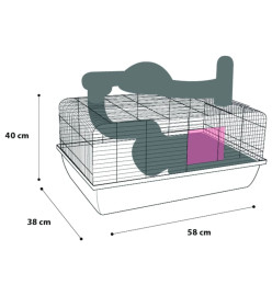 FLAMINGO Cage pour hamsters Figo 58x38x40 cm Noir et marron