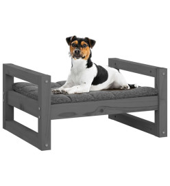 Lit pour chien Gris 55,5x45,5x28 cm Bois de pin solide