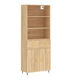 Buffet haut Chêne sonoma 69,5x34x180 cm Bois d'ingénierie