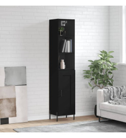 Buffet haut Noir 34,5x34x180 cm Bois d'ingénierie
