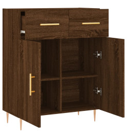 Buffet chêne marron 69,5x34x90 cm bois d'ingénierie