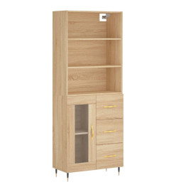 Buffet haut Chêne sonoma 69,5x34x180 cm Bois d'ingénierie