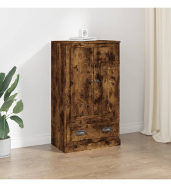 Buffet haut chêne fumé 60x35,5x103,5 cm bois d'ingénierie