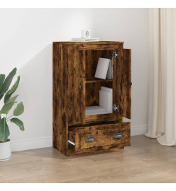 Buffet haut chêne fumé 60x35,5x103,5 cm bois d'ingénierie