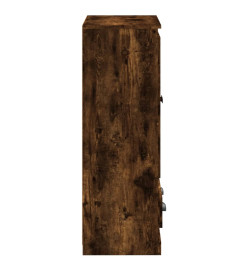 Buffet haut chêne fumé 60x35,5x103,5 cm bois d'ingénierie