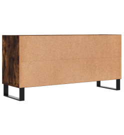 Meuble TV chêne fumé 103,5x30x50 cm bois d'ingénierie