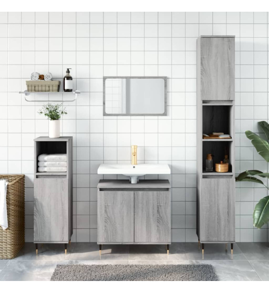 Armoire de bain sonoma gris 58x33x60 cm bois d'ingénierie Armoire de bain sonoma gris 58x33x60 cm bois d'ingénierie