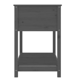 Jardinière avec étagère Gris 111,5x54x81 cm Bois massif de pin