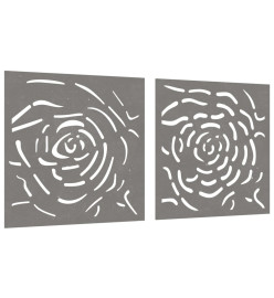 Décorations murales jardin 2 pcs 55x55 cm design de rose