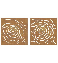 Décorations murales jardin 2 pcs 55x55 cm design de rose