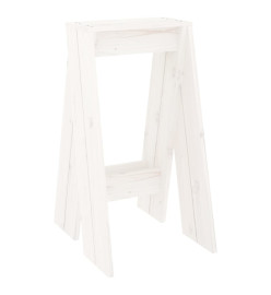 Tabourets lot de 2 blanc 40x40x75 cm bois massif de pin