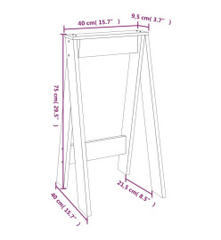 Tabourets lot de 2 blanc 40x40x75 cm bois massif de pin