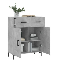 Buffet gris béton 69,5x34x90 cm bois d'ingénierie