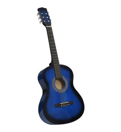 Guitare classique avec sac pour débutants Bleu 3/4 36"