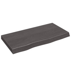 Étagère murale gris foncé 80x40x6 cm bois chêne massif traité