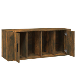 Meuble TV Chêne fumé 100x35x40 cm Bois d'ingénierie