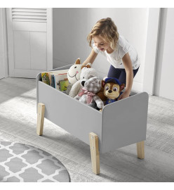 Vipack Boîte à jouets Kiddy Bois Gris froid