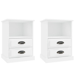 Tables de chevet 2 pcs blanc 43x36x60 cm