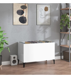 Armoire à disques blanc brillant 74,5x38x48cm bois d'ingénierie