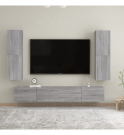 Meuble TV mural Sonoma gris 30,5x30x110 cm