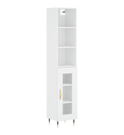 Buffet haut Blanc 34,5x34x180 cm Bois d'ingénierie