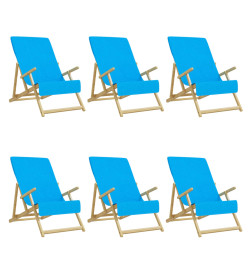 Serviettes de plage 6 pcs turquoise 60x135 cm tissu 400 GSM