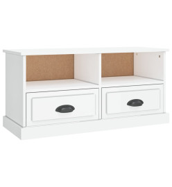 Meuble TV blanc brillant 93x35,5x45 cm bois d'ingénierie