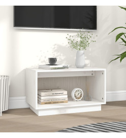 Meuble TV Blanc 60x35x35 cm Bois de pin massif