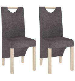 Chaises à manger lot de 2 taupe tissu