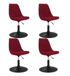 Chaises à dîner pivotantes 4 pcs Rouge bordeaux Velours