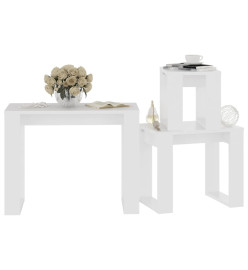 Tables gigognes 3 pcs Blanc Bois d'ingénierie