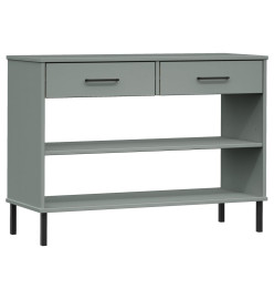 Armoire console avec pieds en métal Gris Bois pin massif OSLO