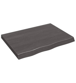 Étagère murale gris foncé 80x60x6 cm bois chêne massif traité