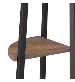 Étagère d'angle 4 niveaux Marron foncé et noir 45,5x31,5x150 cm